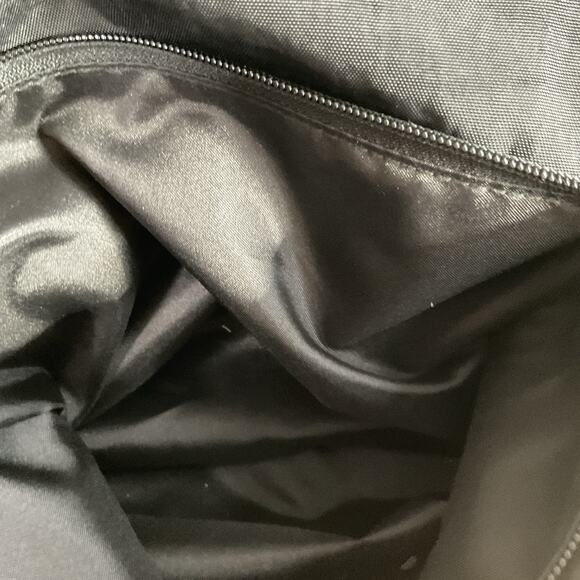 Kipling Black Nylon Tote Bag Gold Logo Patent Trim Large Shoulder Travel Work - Picture 9 of 14